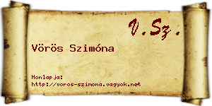 Vörös Szimóna névjegykártya